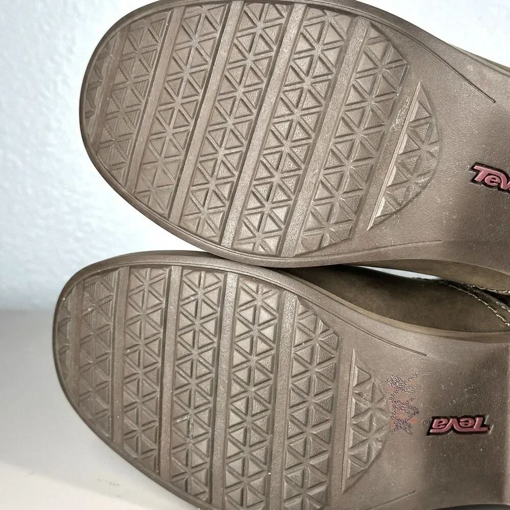 TEVA FOXY MID CALF Women’s Size 8 Boots Leather Olive Green Zipper - Picture 10 of 13